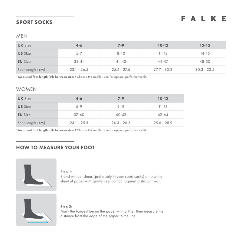 Stride Anklet Running Socks size guide